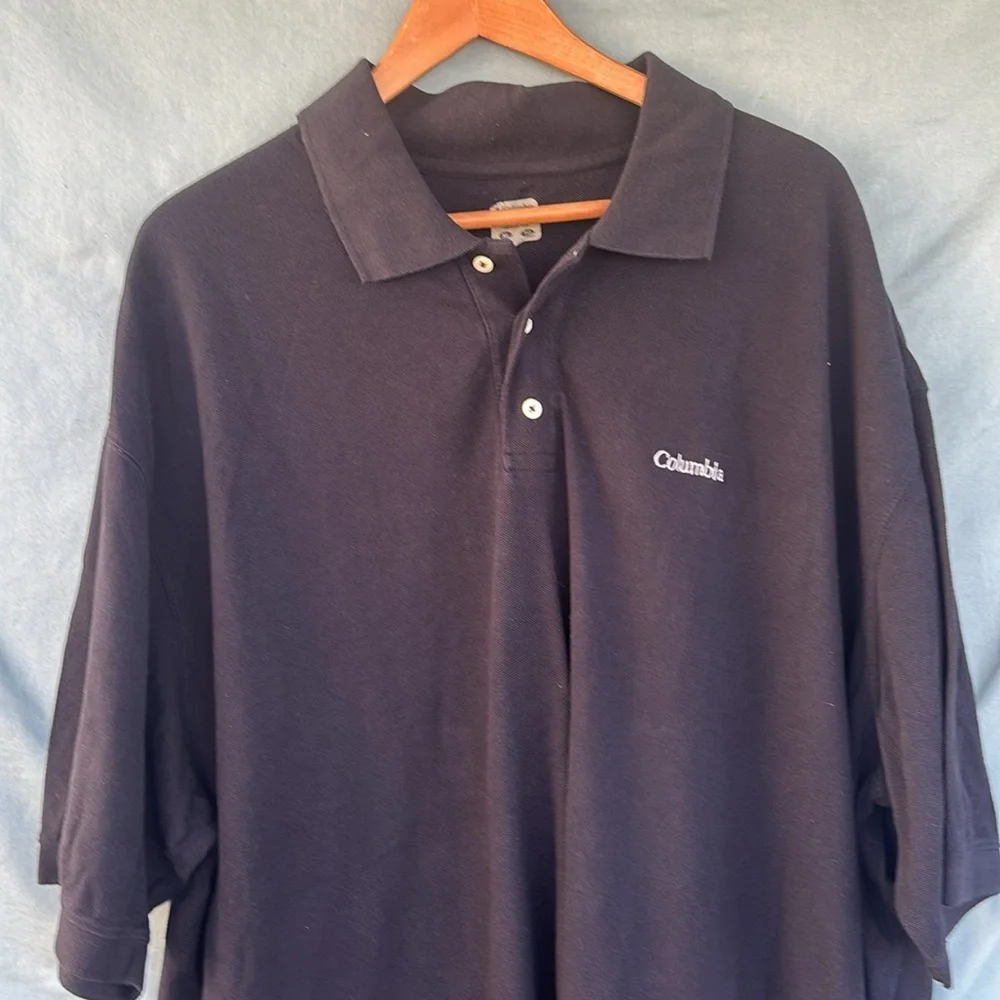 GUC Columbia Polo Shirt Mens XL Black Regular Fit Golf Outdoor Sportswear Knit - Picture 5 of 5